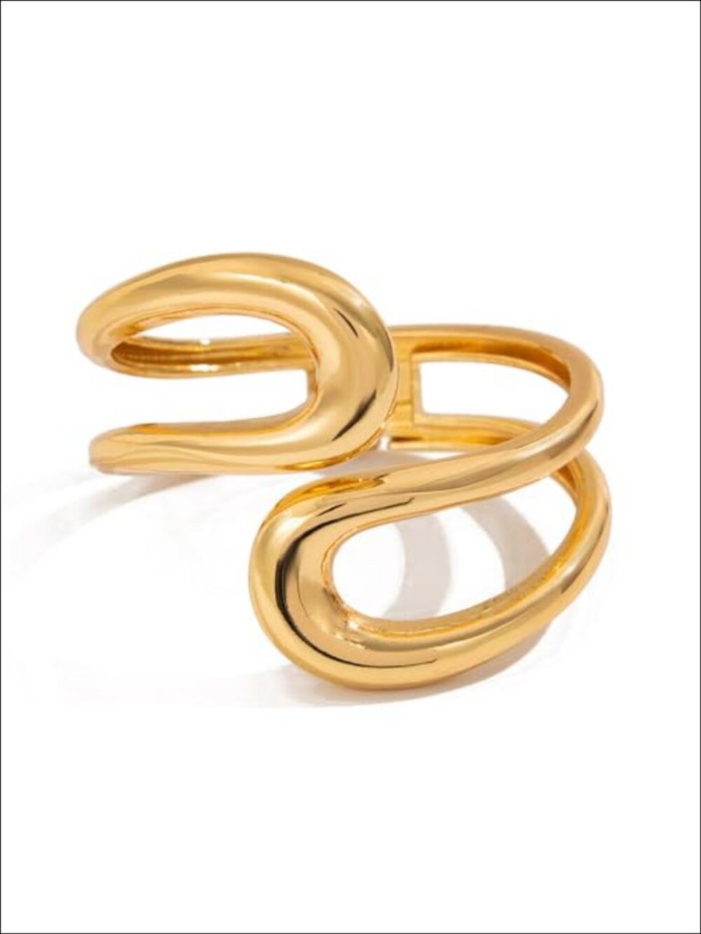Chunky Gold Silver Hinged Cuff Bracelet